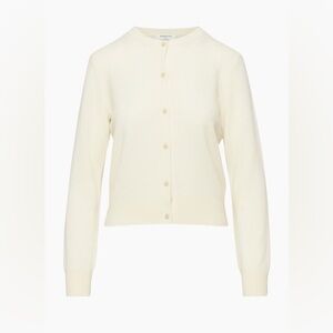 aritzia babaton vanity cashmere cardigan in whisper white
